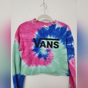 VANS women's crewneck size small, tie dye multicolored, skater, punk, sweatshirt
